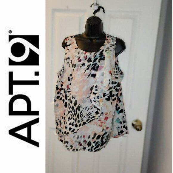 Apt. 9 XL Sleeveless Blouse | Pink Animal Print | Flowy & Lightweight - Picture 3 of 12